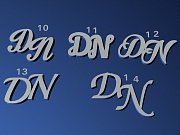 Stříbrné manžetové knoflíčky s monogramem DN č. 13  vyrobené na zakázku podle grafického návrhu
