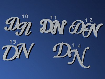 Stříbrné manžetové knoflíčky s monogramem DN č. 13  vyrobené na zakázku podle grafického návrhu