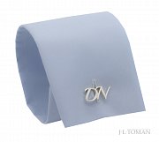 Stříbrné manžetové knoflíčky s monogramem DN č. 13  vyrobené na zakázku podle grafického návrhu