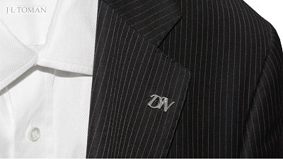 Stříbrné manžetové knoflíčky s monogramem DN č. 13  vyrobené na zakázku podle grafického návrhu