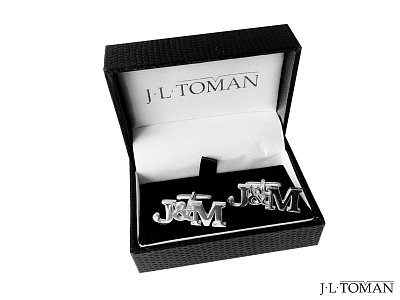 Stříbrné manžetové knoflíčky s monogramem J&M
