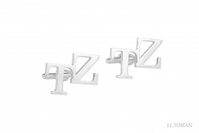 Stříbrné manžetové knoflíčky s monogramem TZ vyrobené na zakázku