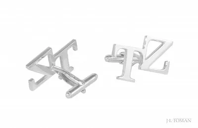 Stříbrné manžetové knoflíčky s monogramem TZ vyrobené na zakázku
