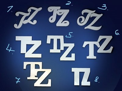 Stříbrné manžetové knoflíčky s monogramem TZ vyrobené na zakázku