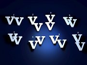 Stříbrné manžetové knoflíčky s monogramem VV č. 5  vyrobené na zakázku podle grafického návrhu