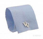 Stříbrné manžetové knoflíčky s monogramem VV č. 5  vyrobené na zakázku podle grafického návrhu