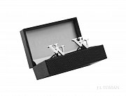 Stříbrné manžetové knoflíčky s monogramem VV č. 5  vyrobené na zakázku podle grafického návrhu