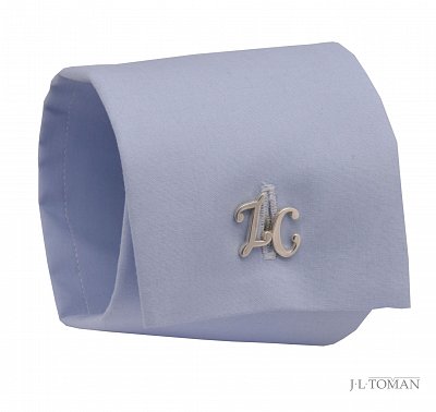 Luxusní set manžetových knoflíčků a ozdoby do klopy s monogramem ZC č.7 vyrobené na zakázku