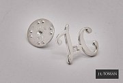 Luxusní set manžetových knoflíčků a ozdoby do klopy s monogramem ZC č.7 vyrobené na zakázku
