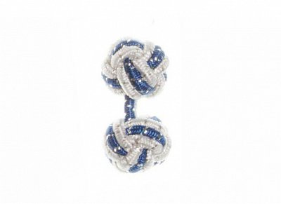 White and Royal Blue Sparkle Silk Cuffknots